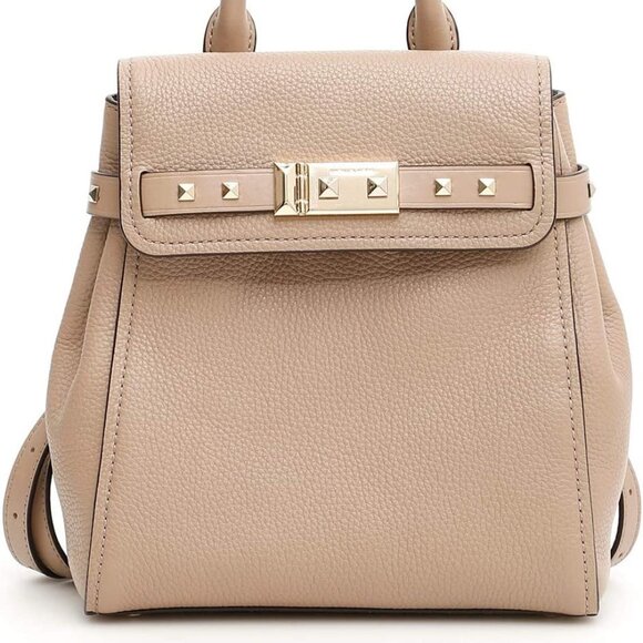 Michael Kors NEW women\'s Addison Medium Pebble Leather brown/pink Backpack main image 15